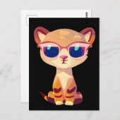 かわいいベビーチーターとサングラス ポストカード (正面/裏面)