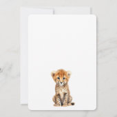 かわいいベビーチーター赤ちゃん男女兼用シャワー 招待状 (裏面)