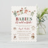 かわいいベビーツインベイビーシャワー外は寒い 招待状 (スタンド正面)