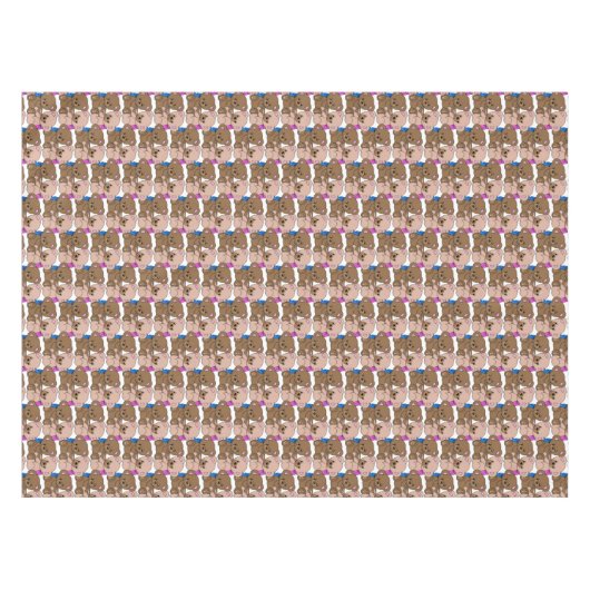 かわいいベビーテディベアーズジェンダーリビール長方形 テーブルクロス (正面(横))