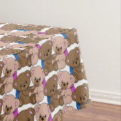 かわいいベビーテディベアーズジェンダーリビール長方形 テーブルクロス (インサイチュ)