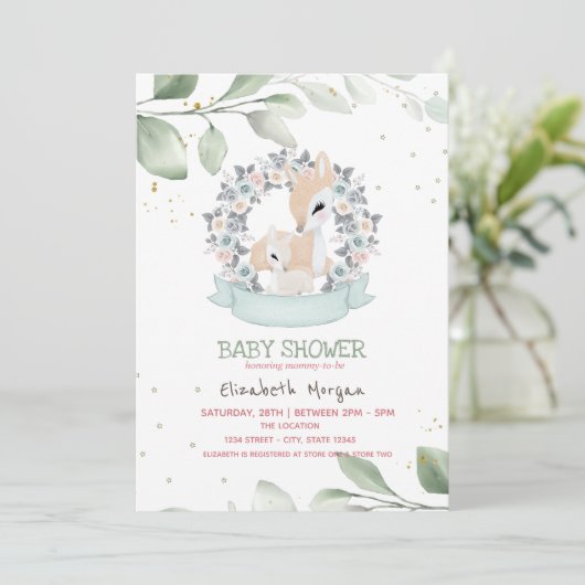 かわいいベビーデアーズ離れスターズベビーシャワー 招待状 (スタンド正面)