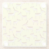 かわいいベビーディアアンドファミリーオンパステルイエロー ガラスコースター (裏面)