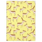 かわいいベビーディアアンドファミリーオンパステルイエロー クリップボード (裏面)