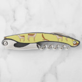 かわいいベビーディアアンドファミリーオンパステルイエロー ソムリエナイフ (正面)