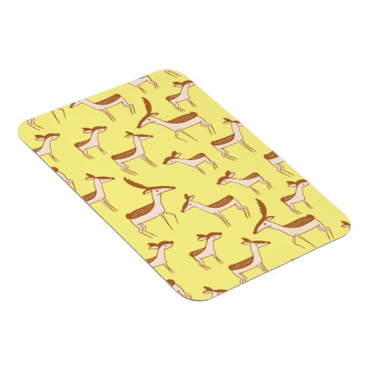 かわいいベビーディアアンドファミリーオンパステルイエロー マグネット (右側)