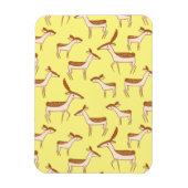 かわいいベビーディアアンドファミリーオンパステルイエロー マグネット (縦)