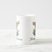 かわいいベビーディアクリスマス ボーンチャイナマグカップ (正面)