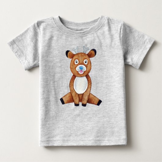 かわいいベビーディアバック動物自然 ベビーTシャツ (正面)