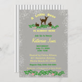 かわいいベビーディアベビーシャワー招待状(ニュートラル) 招待状 (正面/裏面)