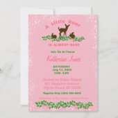 かわいいベビーディアベビーシャワー招待状（ピンク） 招待状 (正面)