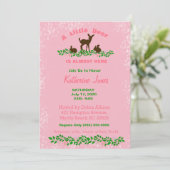 かわいいベビーディアベビーシャワー招待状（ピンク） 招待状 (スタンド正面)