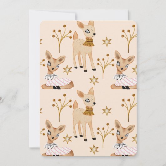 かわいいベビーディアベビーシャワー 招待状 (裏面)