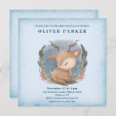 かわいいベビーディアベビーシャワー 招待状 (正面/裏面)