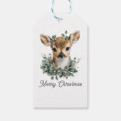 かわいいベビーディアメリークリスマス – 水の色の子鹿 ギフトタグ (裏面)