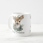 かわいいベビーディアメリークリスマス – 水の色の子鹿 コーヒーマグカップ (正面左)