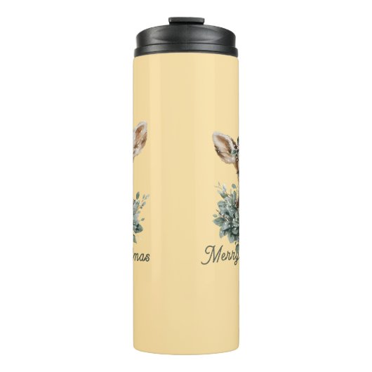 かわいいベビーディアメリークリスマス – 水の色の子鹿 タンブラー (正面)