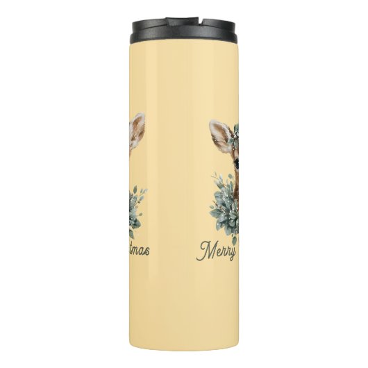 かわいいベビーディアメリークリスマス – 水の色の子鹿 タンブラー (裏面)