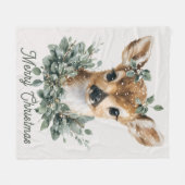 かわいいベビーディアメリークリスマス – 水の色の子鹿 フリースブランケット (正面(横))