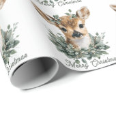 かわいいベビーディアメリークリスマス – 水の色の子鹿 ラッピングペーパー (ロールコーナー)