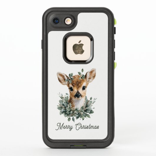 かわいいベビーディアメリークリスマス – 水の色の子鹿 LifeProof iPhoneケース (裏面)