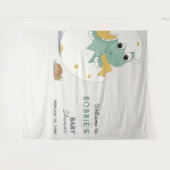 かわいいベビーディノの卵ニュートラル赤ちゃんシャワー背景 タペストリー (正面(横))