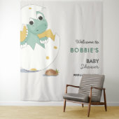 かわいいベビーディノの卵ニュートラル赤ちゃんシャワー背景 タペストリー (インサイチュ)