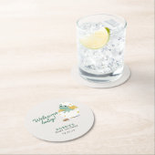 かわいいベビーディーノインエッグベビーシャワー歓迎パーティー ラウンドペーパーコースター (インサイチュ)