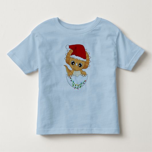 かわいいベビーディーノクリスマス トドラーTシャツ (正面)