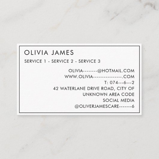 かわいいベビーデイケア子供部屋ナニーベビーシッター 名刺 (裏面)