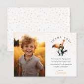 かわいいベビートウカン、飛んできて、子供の誕生日写真 サンキューカード (正面/裏面)