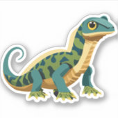 かわいいベビートカゲ漫画のキャラクター シール (正面)