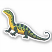 かわいいベビートカゲ漫画のキャラクター シール (正面)