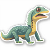 かわいいベビートカゲ漫画のキャラクター シール (正面)