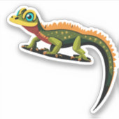 かわいいベビートカゲ漫画のキャラクター シール (正面)