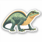 かわいいベビートカゲ漫画のキャラクター シール (正面)