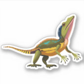 かわいいベビートカゲ漫画のキャラクター シール (正面)