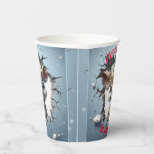 かわいいベビートナカイ3Dクリスマス 紙コップ (右)