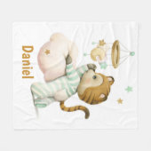 かわいいベビートラ フリースブランケット (正面(横))