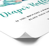 かわいいベビードラゴンおむつラッフル ポスター (角)