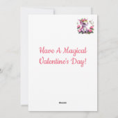 かわいいベビードラゴンとハートフローラバレンタイン シーズンカード (裏面)