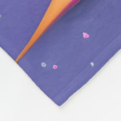 かわいいベビードラゴンとピンクの花 フリースブランケット (角)