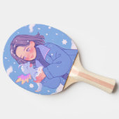 かわいいベビードラゴンと冬の雪 卓球ラケット (横)