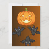かわいいベビードラゴンのカボチャネコのハロウィン招待状 招待状 (裏面)