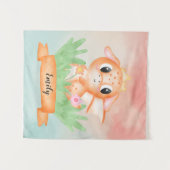 かわいいベビードラゴンウォーターカラータペストリー タペストリー (正面(横))