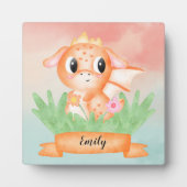 かわいいベビードラゴンウォーターカラープラーク フォトプラーク (正面)