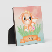 かわいいベビードラゴンウォーターカラープラーク フォトプラーク (正面)