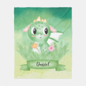 かわいいベビードラゴンウォーターフリースブランケット フリースブランケット (正面)