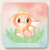 かわいいベビードラゴンウォーター色懸命プラスチックコースター コースター (正面)