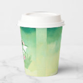 かわいいベビードラゴンウォーター色懸命プラスチックコースター 紙コップ (左)